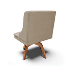 Cadeira De Jantar Liz Veludo Prata Luxo Base Giratória Madeir