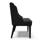 Cadeira De Jantar Liz Veludo Preto Base Fixa Madeira Preto D0