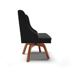 Cadeira De Jantar Liz Veludo Preto Base Giratória De Madeira