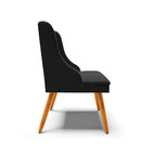 Cadeira De Jantar Liz Veludo Preto Pés Palito Bnn Decor