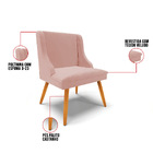 Cadeira De Jantar Liz Veludo Rose Pés Palito Tana Decor