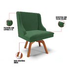 Cadeira De Jantar Liz Veludo Verde Esmeralda Base Giratória D