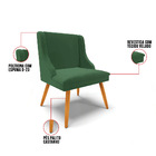 Cadeira De Jantar Liz Veludo Verde Esmeralda Pés Palito Tana