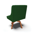 Cadeira De Jantar Liz Veludo Verde Luxo Base Giratória Madeir