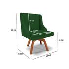 Cadeira De Jantar Liz Veludo Verde Luxo Base Giratória Madeir