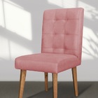 Cadeira De Jantar Luna Suede Rosa - Meu Lar Decorações