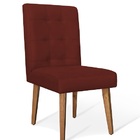 Cadeira De Jantar Luna Suede Vinho - Meu Lar Decorações