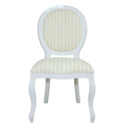 Cadeira De Jantar Luxuosa Medalhão Branco E Estampa
