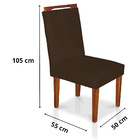 Cadeira De Jantar Lyon Suede Marrom Pés Castanho - Pallazio