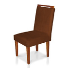 Cadeira De Jantar Lyon Suede Terracota Pés Castanho - Pallazio