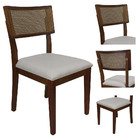 Cadeira De Jantar Madeira E Palha Moderna Avulsa Bege Júlia