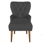 Cadeira De Jantar Madri Courissimo Nozes Com Suede Grafite -