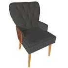 Cadeira De Jantar Madri Courissimo Nozes Com Suede Grafite -