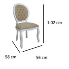 Cadeira De Jantar Medalhão Capitonê Branco E Marrom Claro