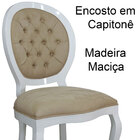 Cadeira De Jantar Medalhão Capitonê Branco E Marrom Claro