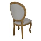Cadeira De Jantar Medalhão Capitonê Verniz Imbuia E Linho Beg