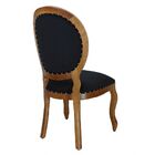 Cadeira De Jantar Medalhão Veludo Preto E Imbuia Capitonê Tac