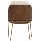 Cadeira De Jantar Mila Aço Ouro.f Corano Marrom/linho Creme -