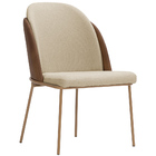 Cadeira De Jantar Mila Aço Ouro.f Corano Marrom/lona Bege - N