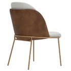 Cadeira De Jantar Mila Aço Ouro.f Corano Marrom/poliéster Cin