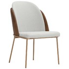 Cadeira De Jantar Mila Aço Ouro.f Corano Marrom/poliéster Cin