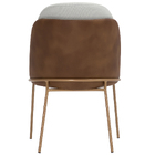 Cadeira De Jantar Mila Aço Ouro.f Corano Marrom/poliéster Cin