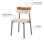 Cadeira De Jantar Mynna Tecido Mesclado Est.preta