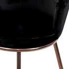 Cadeira De Jantar Nanda Cinza Claro Com Base Cobre - Or Design