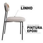 Cadeira De Jantar Nile Corano Caramelo Com Linho Bege Base De