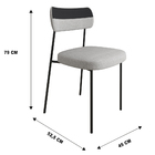 Cadeira De Jantar Nile Corano Preto Com Linho Cinza Base De F