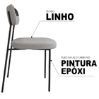 Cadeira De Jantar Nile Corano Preto Com Linho Cinza Base De F