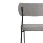 Cadeira De Jantar Nile Corano Preto Com Linho Cinza Base De F