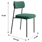 Cadeira De Jantar Nile Veludo Verde Base De Ferro Preto - D'r