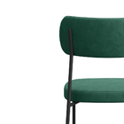 Cadeira De Jantar Nile Veludo Verde Base De Ferro Preto - D'r