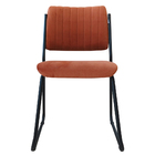 Cadeira De Jantar Patty Veludo Terracota Base De Ferro Preto