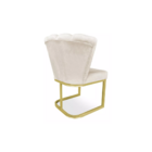Cadeira De Jantar Pétala Base Metal Gold Veludo - Montanaris