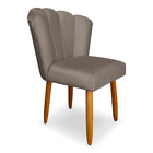 Cadeira De Jantar Pétala Estofada Pés Palito Suede - Montanar