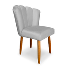 Cadeira De Jantar Pétala Estofada Pés Palito Suede - Montanar