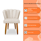 Cadeira De Jantar Pétala Estofada Pés Palito Veludo Bege - Mo