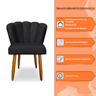 Cadeira De Jantar Pétala Estofada Pés Palito Veludo Cinza Esc