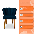 Cadeira De Jantar Pétala Estofada Pés Palito Veludo - Montana