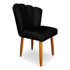 Cadeira De Jantar Pétala Estofada Pés Palito Veludo - Montana