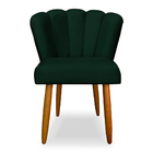 Cadeira De Jantar Pétala Estofada Pés Palito Veludo Verde - M
