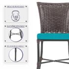 Cadeira De Jantar Reforçada Em Alumínio E Fibra Estofado Impe