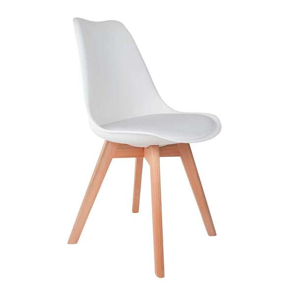 Cadeira De Jantar Saarinen Wood Branca