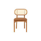 Cadeira De Jantar Savoy Com Tela Natural E Tecido Marrom - Me