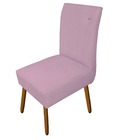 Cadeira De Jantar Sevilha Pés Palito Suede Rosa Bebê - D'clas