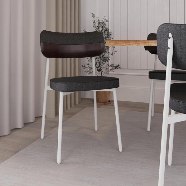 Cadeira De Jantar Tecido Sintetico Alloa Est. Branca