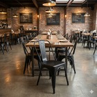 Cadeira de Jantar Tolix Iron Industrial Preta Para Cozinha Re