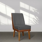 Cadeira De Jantar Virgínia Composê Linho Grafite E Courissimo